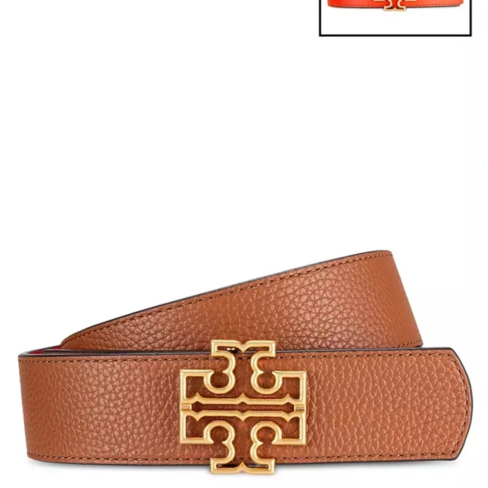 NWOT Tory Burch Logo Classic Tan/Orange‎ Reversible Belt